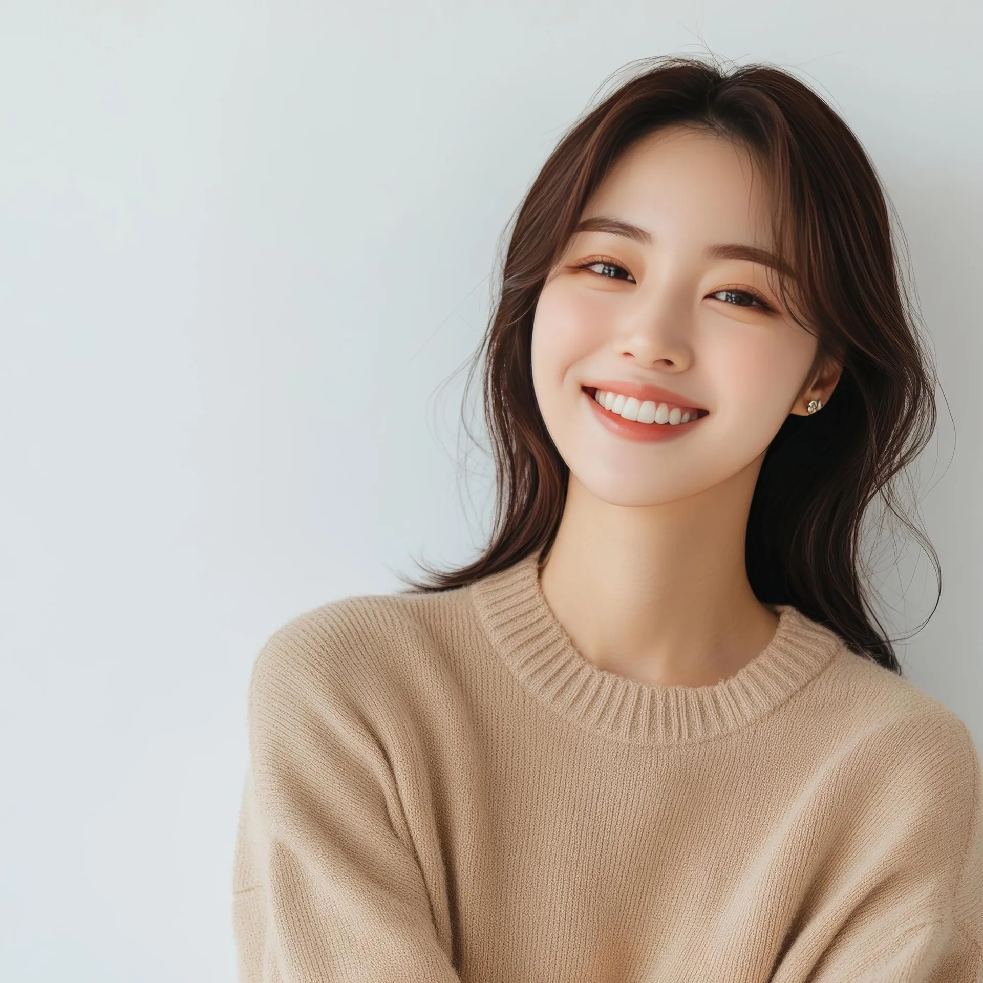숲길에서 미소짓는 여성 · 녹색치과의원